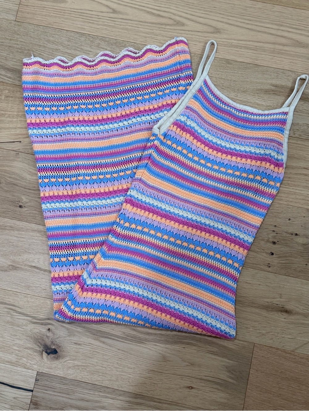Z Supply Multicolor Crochet Midi Dress - Pink, Blue, Yellow, Orange, White - Picture 1 of 5